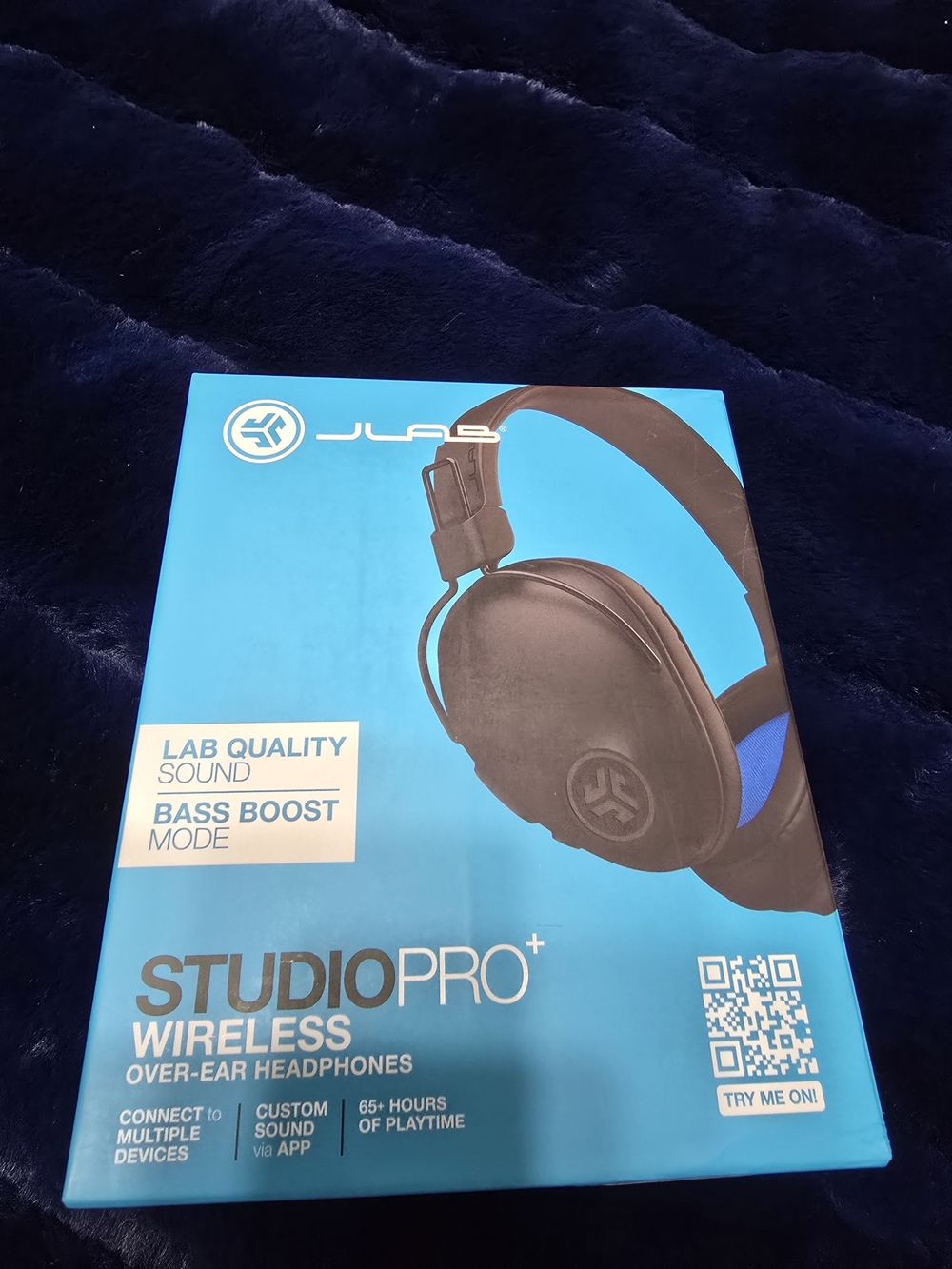 JLAB Studio Pro+ Wireless Over-Ear Headphones - Black/Blue New!